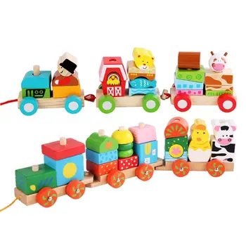 Деревянные паровозики, гладкая привлекательная забавная Классическая деревянная игрушка для малышей, Детские игрушки Деревянный паровозик, для малышей