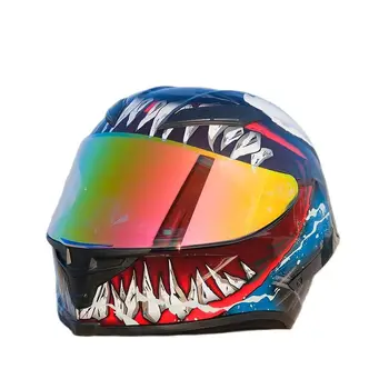 Новое поступление Мотоциклетный шлем Venom с большим Спойлером, Одобренный ЕЭК, Полнолицевой Гоночный Шлем Для бездорожья На зимний сезон