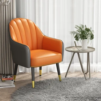 Дизайнерский обеденный стул для макияжа, напольные игровые Современные креативные кресла для отдыха, роскошная оранжевая мебель для дома Silla Escritorio WXH30XP