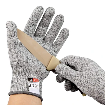 Перчатки LE Anti-Cut Proof, Горячая распродажа, Серо-черные Рабочие перчатки HPPE с защитой от порезов 5-го уровня, Устойчивые к порезам перчатки