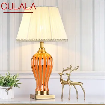 Керамическая настольная лампа OULALA с диммером, современный роскошный настольный светильник для домашней гостиной