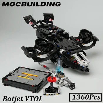 1360шт Реактивный самолет VTOL Модель вертолета Moc Строительные блоки Кирпичи Развивающие игрушки для малыша Подарок на День рождения Черный