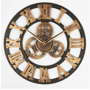 Большие настенные часы Gear, часы современного дизайна, кварцевые часы с отключением времени, Деревянный декор, 3D Винтажный Horloge Saat