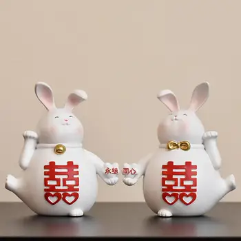 Фигурка кролика для пары, свадебные подарки, орнамент, статуэтки животных для дома Offive