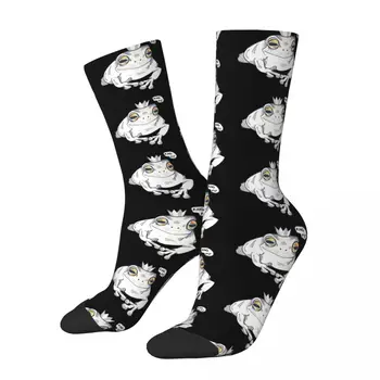 Забавный сумасшедший носок для мужчин King Me в стиле хип-хоп, винтажная лягушка, Счастливое животное, Дышащий носок для мальчиков, Бесшовный подарок