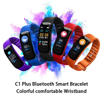 C1 Plus Bluetooth Смарт-браслет Life Водонепроницаемый IP67 Частота сердечных сокращений Кровяное давление Количество шагов Вызов во сне Будильник Движение Спорт