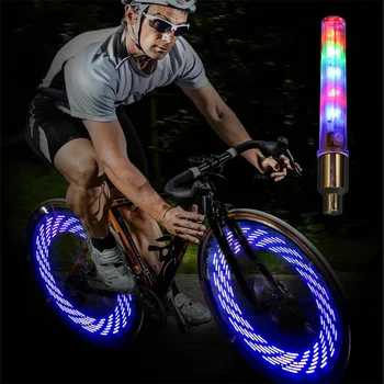 2шт Лампа для клапана шины, удобные износостойкие Привлекательные красочные велосипедные лампы для клапанов для мертвых велосипедов, лампы для клапанов для горных велосипедов
