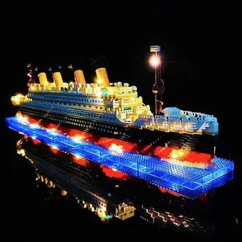 Корабль Титаник 3D Наборы строительных блоков Креативные модели игрушек Развивающие детские игрушки Световые конструкторы для взрослых Детский подарок