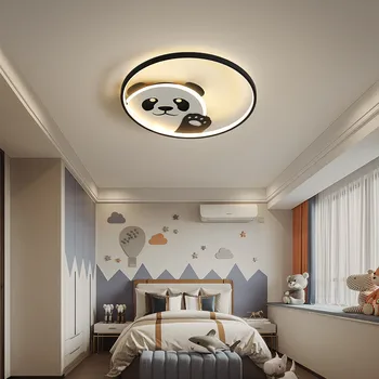 Новый минималистичный современный потолочный светильник с милой мультяшной пандой для мальчиков и девочек, спальня, кабинет, светодиодный потолочный светильник