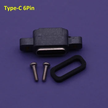 1 шт. USB 3.1 Type-C 6-контактный разъем SMD DIP с отверстием для винта для дизайна печатной платы своими руками разъем для быстрой зарядки с высоким током