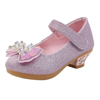 Kruleepo/ модная кожаная обувь принцессы для маленьких девочек; Детская обувь на все сезоны; обувь для выступлений на подиуме из искусственной кожи на высоком каблуке;