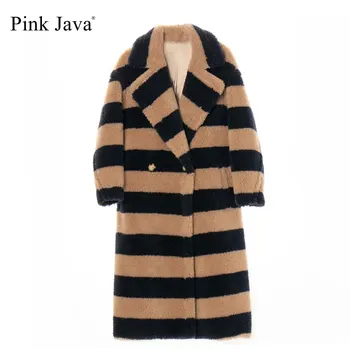 Розовый Java QC21040 ЖЕНСКОЕ зимнее шерстяное пальто длинное пальто из овечьей шерсти плюшевый шерстяной жилет мода горячая распродажа кашемир