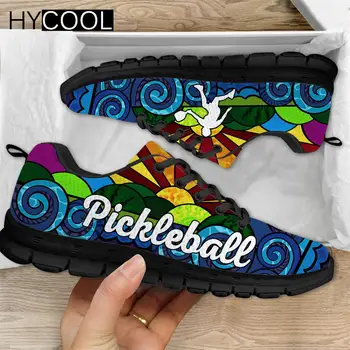 HYCOOL Модная Женская Мужская спортивная обувь с сеткой для пиклбола, легкие уличные кроссовки для бега на плоской подошве со шнуровкой, Zapatilla