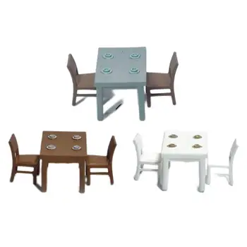 3 предмета, стол и стул в масштабе 1/87 HO, архитектурные декорации для диорамы