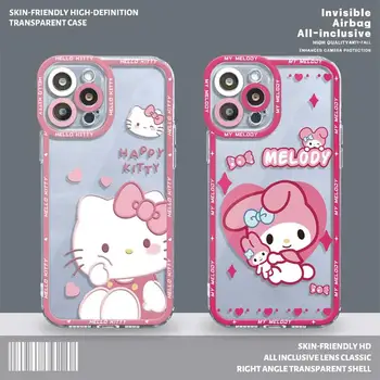 Розовый Прозрачный Чехол Для телефона Hello Kitty My Melody Samsung Galaxy S22 S21 S20 FE Ultra Plus 10e Note 10Lite 10Plus A50 A20s Cover