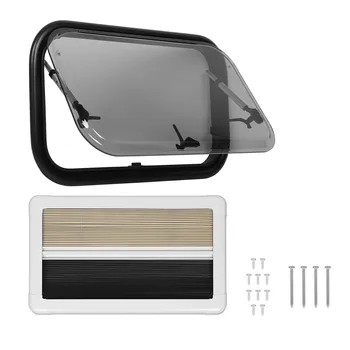 Полноразмерное Окно RV L500-800mm H350-600mm с Солнцезащитным Козырьком из Двухслойного Акрилового Стекла Anti UV Push Out Window для Кемперов Rv