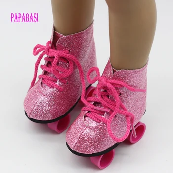Красная спортивная обувь высшего качества для 18-дюймовой куклы-девочки, обувь для катания на роликовых коньках, подходящая для любых 18-дюймовых кукол-младенцев