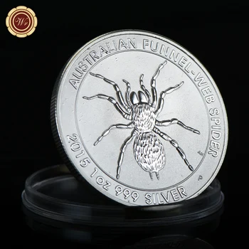 Посеребренная Австралийская Монета с изображением животного-Паука в виде воронки, Памятная монета, Монеты Елизаветы II, Сувенир для коллекции