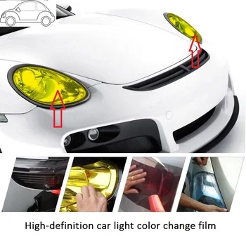 Пленка для изменения цвета наклейки на автомобильную световую пленку Пленка для изменения цвета противотуманных фар Пленка для изменения цвета Универсальная автомобильная световая пленка