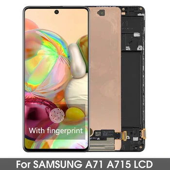 ЖК-дисплей с Super AMOLED-дисплеем и сенсорным цифровым преобразователем в сборе с рамкой для Samsung Galaxy A71 SM-A715 (6,7 дюйма) Черный