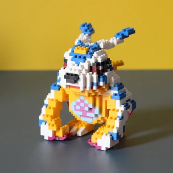 Аниме Digimon Gabumon Wolf Digital Monster Pet 3D Модель Мини DIY Алмазные Блоки Кирпичи Строительные Игрушки для Детей