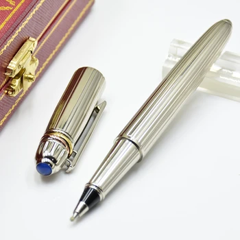 Высококачественная ручка для подписи в классическую металлическую полоску CT, уникальный дизайн скрученного ремешка, шариковые ручки Blue Gem Top с серийным номером