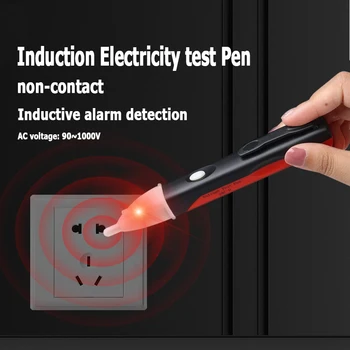 Ручка для проверки индукционного электричества AC 90-1000 В Бесконтактный светодиодный тестовый карандаш для розетки переменного тока Датчик напряжения Тестер Ручка