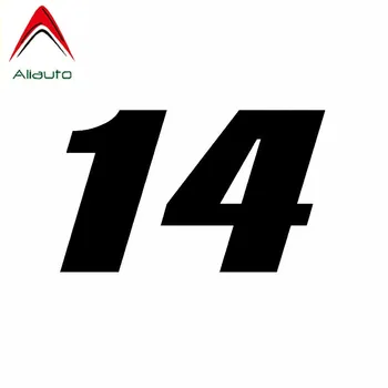 Модная автомобильная наклейка Aliauto Номер 14 Для украшения автомобиля Водонепроницаемая Виниловая Наклейка для Smart Lada Niva Toyota Rav4 Hyundai, 14 см * 8 см