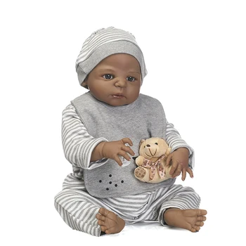 NPKCOLLECTION возрожденная черная кукла-мальчик с полным виниловым телом, мягкая на ощупь, пол мальчика, лучшие игрушки для детского Дня рождения