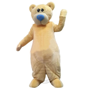 Желтый легкий костюм талисмана медведя взрослого размера в мультяшной тематике, маскарадный костюм для рекламы рождественского костюма