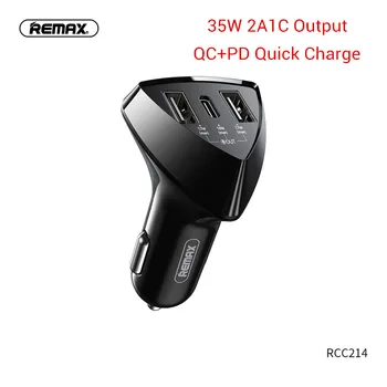 Автомобильное Зарядное Устройство Remax 35 Вт 2A1C С Выходом PD + QC Интерфейс Быстрой Зарядки Type-C Для телефонов iPhone Samsung Xiaomi Huawei