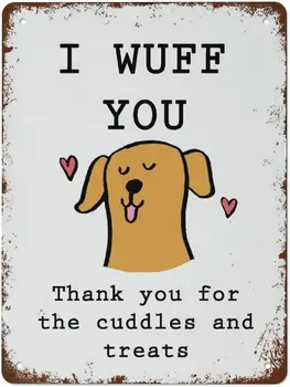 Металлическая жестяная вывеска на День Святого Валентина От Dog Dog Mom Card Valentine Винтажная металлическая вывеска в стиле ретро Для домашнего кафе Offie