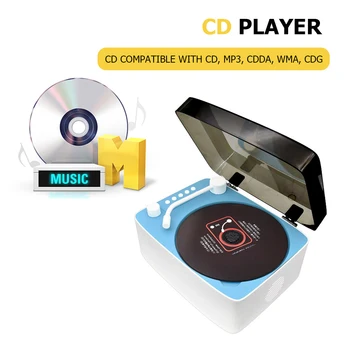 CD-плеер 5V 2A Встроенный Динамик Портативный Музыкальный проигрыватель Dvd-плеер с батарейным питанием Bluetooth-совместимый с пультом дистанционного управления
