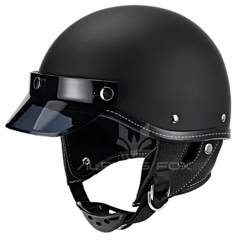 Винтажный мотоциклетный шлем с половиной лица, мужской и женский скутерный ретро-шлем, Мотоциклетный Байкерский шлем Casco для Harley style