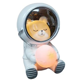 Милый ночник Астронавта, работающий на батарейках, Многоразовая настольная лампа из смолы, Прикроватная лампа, подарок для детей