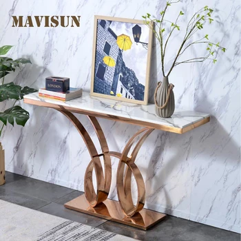 Индивидуальная легкая роскошная веранда в постмодернистском стиле, Мраморный столик для коридора, Узкий мини-столик для мебели для гостиной