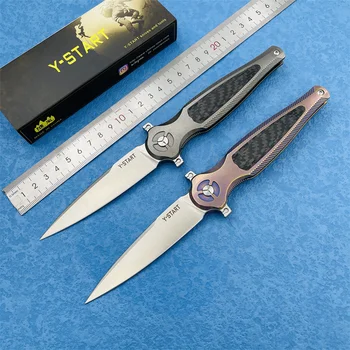Y-START Commander Складной Нож S35VN Лезвие Титановая Ручка Походные Режущие Ножи Ножи для выживания На Открытом воздухе EDC Инструмент