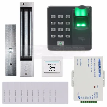 DIYSECUR Биометрический Отпечаток Пальца RFID 125 кГц Клавиатура Система Контроля Доступа К Двери Комплект + Электрический Магнитный Замок