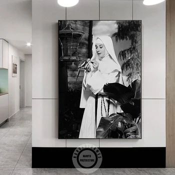 Черно-белые плакаты с монахинями Одри Хепберн, принты кинозвезд, картины на холсте, старинные настенные картины, украшения для дома