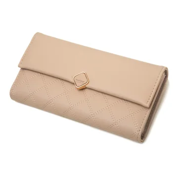 Новый женский кошелек, длинная маленькая свежая модная сумка с трехстворчатой пряжкой, сумка-кошелек из искусственной кожи
