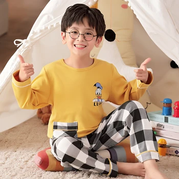 Пижамы с Микки Для Маленьких Мальчиков, Детская Одежда С Длинными Рукавами, Пижамы Для Подростков, Хлопковые Пижамные Комплекты Для Детей от 3 до 10 лет