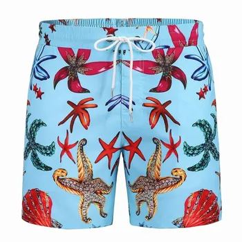 Новые летние шорты Мужская индивидуальность Модный принт Свободные быстросохнущие брюки Пляжные брюки Five Points