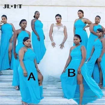 2021 черные девушки Русалка свадебное платье для женщин кружева шифон б конструкции африканские платья для подружек невесты длинные