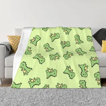 Одеяло с динозаврами, фланелевое демисезонное T. Rex, теплые накидки для зимнего постельного белья