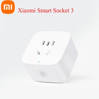 Новая Xiaomi Smart Socket 3 Штекер Дистанционного Управления Голосовое Управление 10A Адаптер WIFI Статистика Мощности Локальная Синхронизация Работа с приложением Mijia