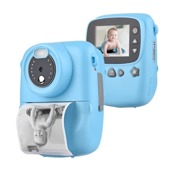 Детская камера мгновенной печати, 18-мегапиксельная цифровая видеокамера, 2,3-дюймовый экран с красочными маркерами, Бумажные наклейки для печати для мальчиков и девочек в подарок