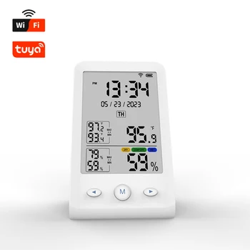 Измеритель температуры и влажности Tuya WIFI, бытовой гигротермограф, ЖК-дисплей, совместимый с Google Home Alexa