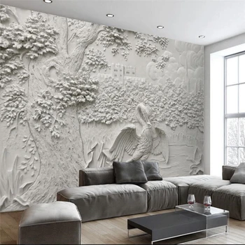 дерево с тиснением wellyu crane Фон для телевизора на стене большая фреска на заказ зеленые обои papel de parede para quarto
