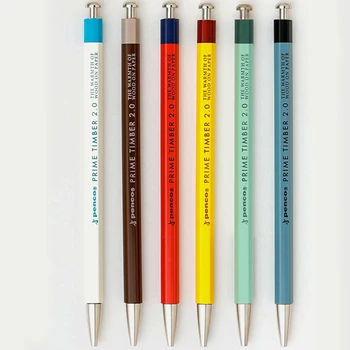 1 шт. Механический карандаш HIGHTIDE Penco Wood 2,0 мм ретро-цвета с точилкой для рисования, эскизов, канцелярских школьных принадлежностей для творчества