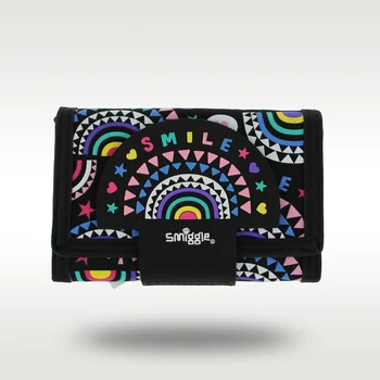 Австралия Smiggle Original Kids Wallet Черный кошелек-клатч для девочек, кожаная сумка для карт, кошелек для монет, оригинал высокого качества
